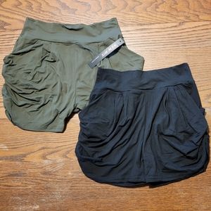 2 Pack Conceited Harem Shorts - Small - Black and Olive Green